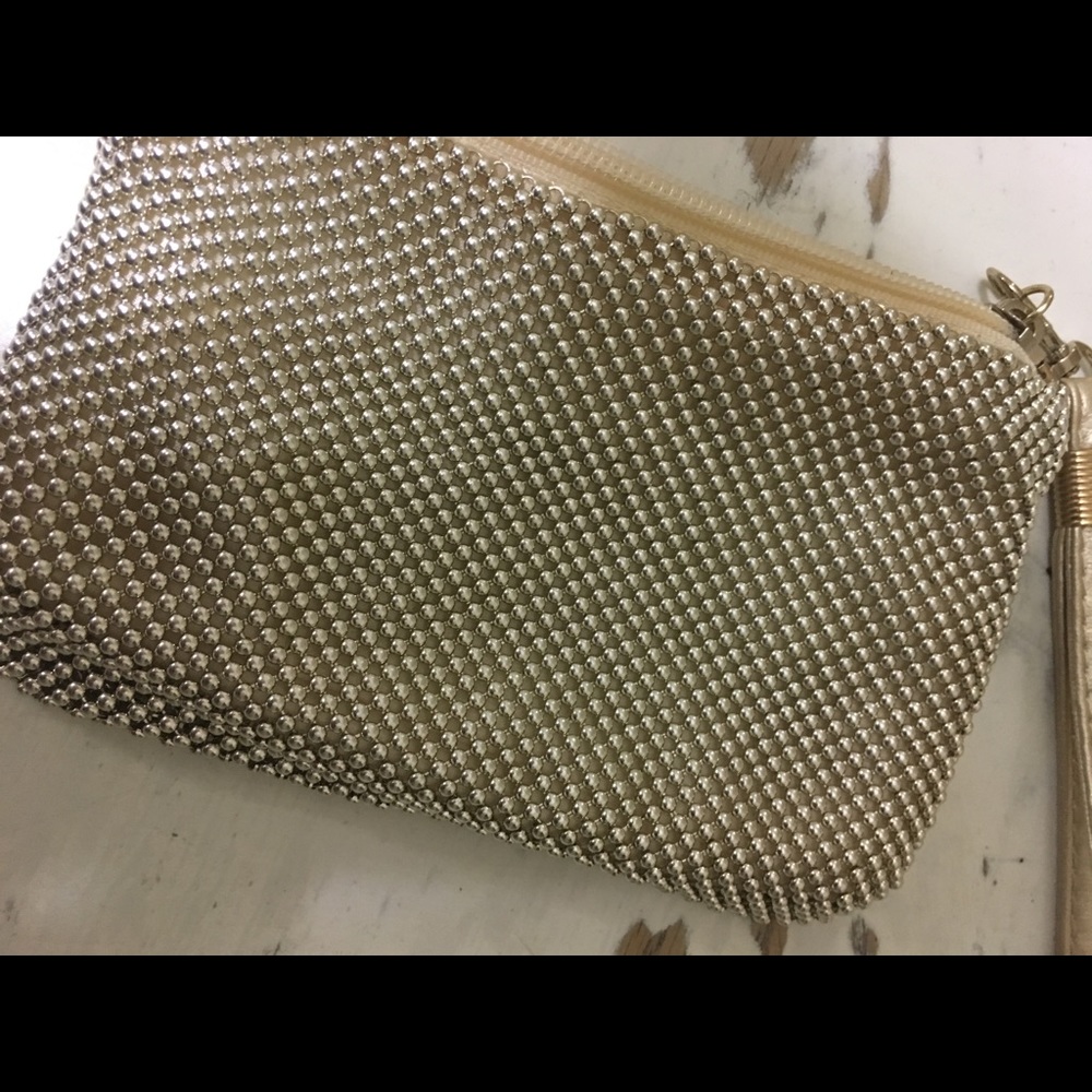 Gold beaded wristlet